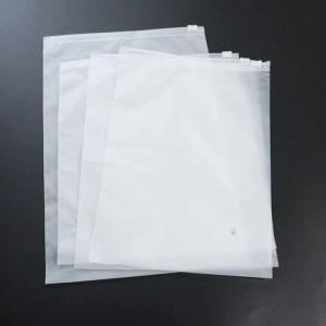 5-10 Chiếc Túi Có Khóa Kéo Trong Suốt Mờ Mờ Túi Đựng Đồ Tự Niêm Phong Để Đựng Quần Áo Du Lịch Tại Nhà & Bao Bì Đồ Lót - Túi Nhựa Đa Năng Có Thể Tái Sử Dụng