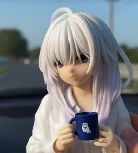 Bandai | Hot The Journey Of Elaina Sitting In Pajamas Anime Girl Figure 11cm Model Statue Collection Desktop Decoration Toys