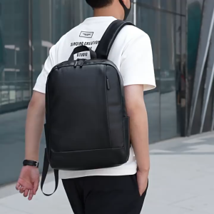 PU Leather 15.6Inch Laptop Backpack Water Resistant Office Bag Beg Belakang Komputer Lelaki Wanita (SC-038)