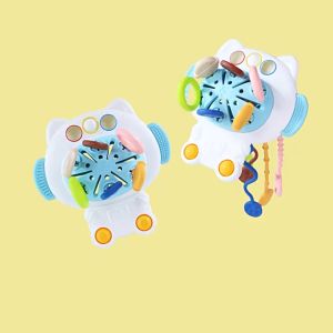 Mainan Jari Bayi Baby Finger Toy Busy Toy Mainan Jari Silicone Pull String Interactive Sensory Toy Mainan Bayi kanak Soft Finger Training Children Silicone Teething Rattles