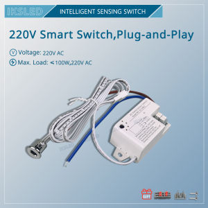 Touch sensor switch Hand Sweep Switch 220V IR Motion Sensor Hand Wave Scan Smart LED Closet Cabinet light/Wardrobe lamp