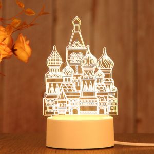 Creative Light 3D Led Usb Display Light Tables lamp Acrylic LED Table Lamp Gift Present Home Decoration