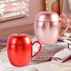 Cute  Shaped Stainless Steel Insulated Water Bottle Womens Office Cup with Handle High Aesthetic Value Ideal Gift Cup