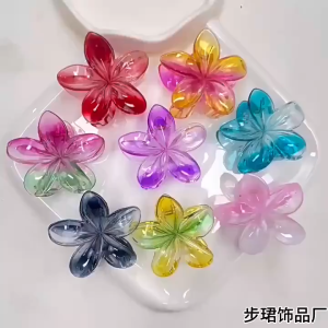 A015 Jepit Rambut Bunga Kamboja Bali Aksesoris Jedai Korean Style Motif Transparan Bahan Akrilik