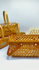 107 RATTAN BASKET FLOWER BOX Weave Rattan Wicker Storage Fruit Rattan Garden Flowerpot Holder Handmade bakul