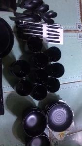 Dĩa nhựa melamine chữ nhật nhám đen phục vụ nhà hàng quán ăn - DCN47/48/49N