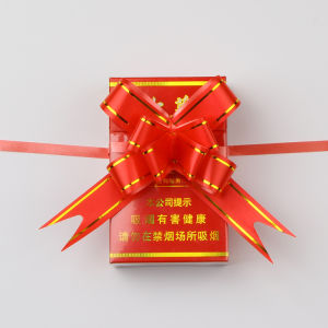 18# Small Size Latte Art Wedding Bag Cigarette Wedding Cigarette Bows Red Wine Decoration Garland Candy Ribbon Handmade Flower Xi