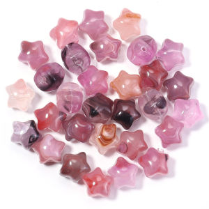 30Pcs Acrylic Star Beads Colorful Cute Chubby Star Beads Loose Spacer Beads For DIY Necklace Bracelet Jewelry Making Accessories