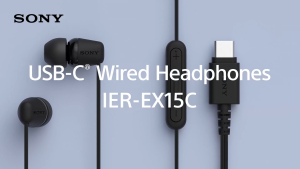 Sony IER-EX15C USB-C Plug Wired in-Ear Headphones for iPhone and Android Phones with Built-in Multi-Function Button Volume and Mic Control Supports USB Audio Class 1.0 Devices Black
