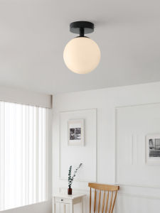 Scandinavian Style Glass Ceiling Lamp for Entrance Hallway Kitchen Balcony Iron Body LED Light Source Non-Intelligent Control
