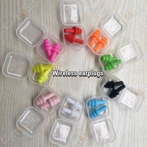 Silicone Swimming Ear Plugs Earplugs Earbuds Hearing Protect Safety EarPlugs With Box
