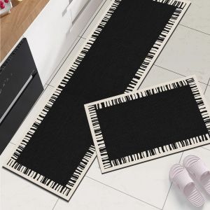 VIKAMA Thảm Trải Sàn Bằng Đất Tảo Cát Thanh Lịch Thảm Nhà Bếp Chống Trượt Thảm Nhà Bếp 100% Polyester Chống Thấm Nước Chống Phai Màu Thảm Trang Trí Nhà Cửa