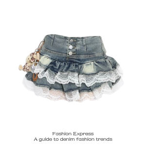 กระโปรงยีนส์ทรงเอเอวสูง กระโปรงสั้นทรงเค้ก ทรงเอ ผ้าเดนิม สำหรับสาวๆ ใส่ไปทำงานในช่วงฤดูร้อน