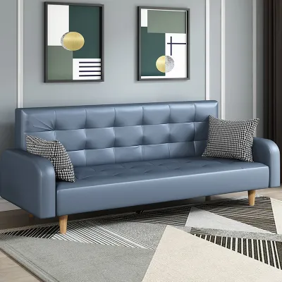 Foldable Sofa Bed Three-Seater Fabric Apartments Renting Single Double Or Triple Seater Lazy Sofa Living Room Artistic Minimalist Style