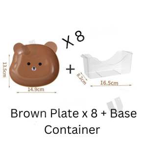 [Local Seller] Cute Bear Design Home Snack Dish Plate Creative Tableware Anti-fall Anti-shatter Small Plate Fruit Plate Crockery