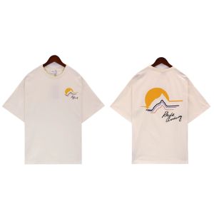 RHUDE American High Street Short Sleeve T-Shirt Couple Matching Correct Printing Jerryins Trendy Brand Youth Casual Tee