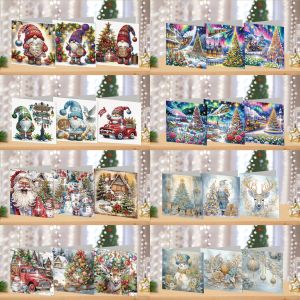 6 DIY Christmas-style diamond painting kit greeting cards expressing unspeakable love and writing romance
