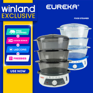 Eureka by Winland 3-Layer Transparent & Collapsible Steamer Trays Electric Food Steamer w/ Food Tray EFS-11.0L