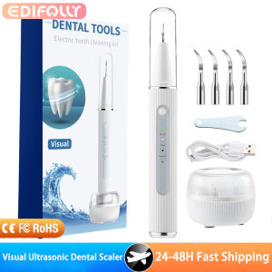Visual Ultrasonic Dental Scaler Electric Portable Tooth Cleaner 3 Modes Oral Tartar Remover Plaque Stain Cleaner Charging Base