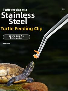 CHONGXIAOSHUAI | Long-handle Toothed Tweezers for Turtle and Reptile Feeding Cleaning