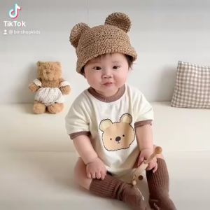 [Thun lạnh] Bộ body chip bé gái bé trai sơ sinh chất mềm mịn thoáng mát bodysuit cho bé hình Gấu quần áo sơ sinh 0-12M