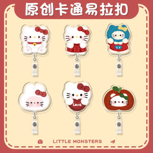 Kitty Cartoon Easy Clip Doctor Nurse Lanyard Badge Retainer Student ID Card Holder Access Control Card Clip Business Supplies