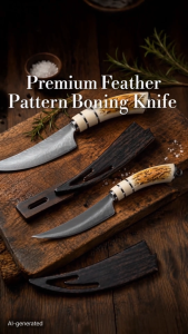 Mongolian Knife Chef Knife Meat Butchering Boning Knife Stainless Steel Kitchen Knife with Cover Multifunctional