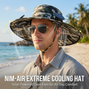UV Protection Sun Hat with Fan Solar and USB Charging Summer Outdoor Sun Hat Mens Hiking and Fishing Hat