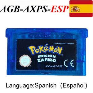 Bandai | Cartucho de videojuego GBA de 32 bits serie Pokemon (Emerald/Red fuego/LeafGreen/Ruby/Sapphire) versión ESP regalo para niños