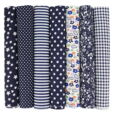 7Pcs Cotton Fabric DIY Making Supplies Quilting Patchwork Fabric Fat Quarter Bundles DIY for Quilting Patchwork