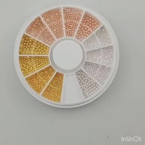 Assorted Colors Mini Metal Caviar Beads Nail Charms Metallic Nail Tips Jewelry for Nail Art Decoration