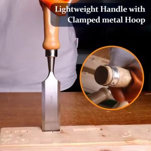 8-24MM Wood Carving Chisels Set with Ergonomic Beech Handle - SK5 Steel Blades for DIY Woodworking & Furniture Making