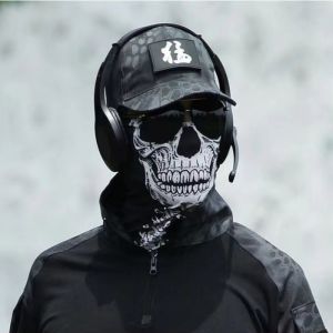 Riding Mask Headwear Halloween Skull Wrapped Scarf for Warm and Washable Outdoor Sports Equipment Headband Breathable Headband