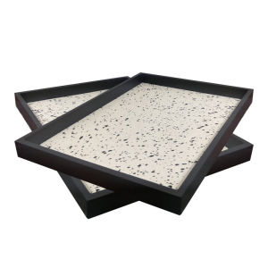 Elegant Leather Hair Trim Decorative Tray