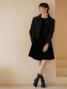 hacikis | Elegant Casual Short Jacket Shirt Collar Slim Fit