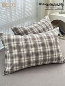 Kiss Dear | Gray Check 100% Cotton Pillowcase 48x74cm