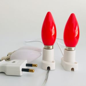 Pair of lamp holders 4inch /Electric Candle Light LED Bulb 4PCS E14 for your Home Altar