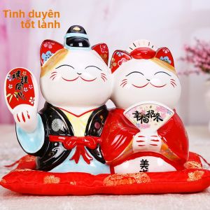 Ji Shanyuan | Hũ Tiết Kiệm Mèo May Mắn cho Đám Cưới và Quà Tặng Đôi