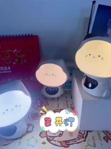 Đèn ngủ thông minh điều khiển từ xa bằng giọng nói hẹn giờ bảo vệ mắt cho trẻ sơ sinh đồng hồ đầu giường đèn bàn sạc cho trẻ em