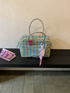 Vintage British Style Plaid Tote Bag Large Capacity