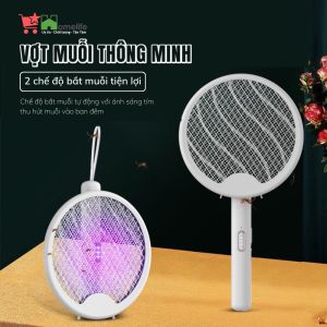 Vợt Diệt Muỗi Thông Minh Gấp Gọn 2 In 1 Kiêm Đèn Bắt Muỗi Tự Động Ban Đêm Gấp Gọn 2 Lớp Lưới Bảo Vệ An Toàn