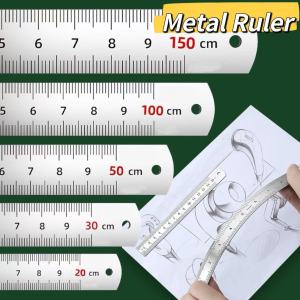 Metal Ruler 30cm Clear Markings for Precise Work Long Ruler School Supplies - Stainless Steel Ruler 30cm & Metal Ruler - Strong & Rust-Resistant for Paaralan & Opisina