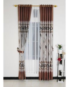GORDEN JENDELA PINTU Blackout Tebal Mewah Motif Batik Model Smokring Tinggi 230cm