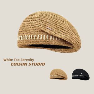 Vintage Lace-Up Large Head Circumference Slim Face Beret