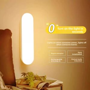 Smart Sensorial Rechargeable Night Light Wireless Passage Way Hallway Induction LED Lamp for Home Use Nighttime Stairwell Light