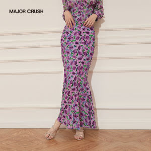 French Style Lavender Floral Print Set Dress