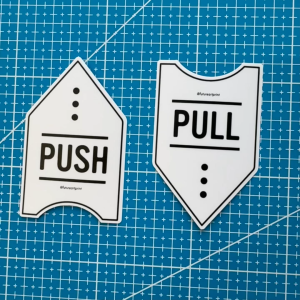 Push and Pull Door Direction. Premium Sticker Sign Notice Signage. Exclusive Design. Entrance Entry Way. Exit Doorway.