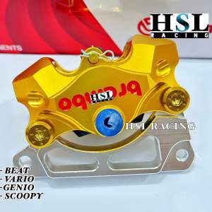 Kaliper Bmbo 2 Piston 2p + Breket Bolong Disc 220mm Honda Matic PNP Vario /Beat /Scoopy + baut