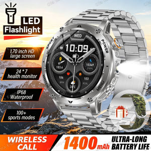 Đồng Hồ Thông Minh Chắc Chắn Bền Bỉ Với Màn Hình AMOLED HD 1.7 Inch Hỗ Trợ Gọi Bluetooth Theo Dõi Sức Khỏe 100+ Chế Độ Thể Thao Chống Nước IP68 Dành Cho Nam Giới