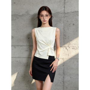 PIAOYA | Sleeveless Waist-Cinching Design Flattering T-Shirt